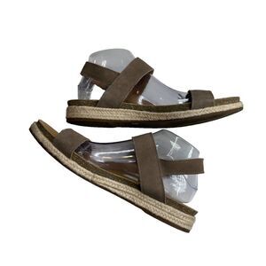 Lucky Brand Sandal Gadine Espadrille Suede Tan Buckle Size 10M